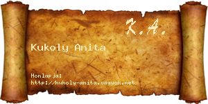 Kukoly Anita névjegykártya